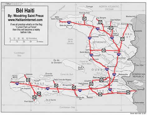 Bel Haiti Map - What Would Haiti Look Like With Highways?
